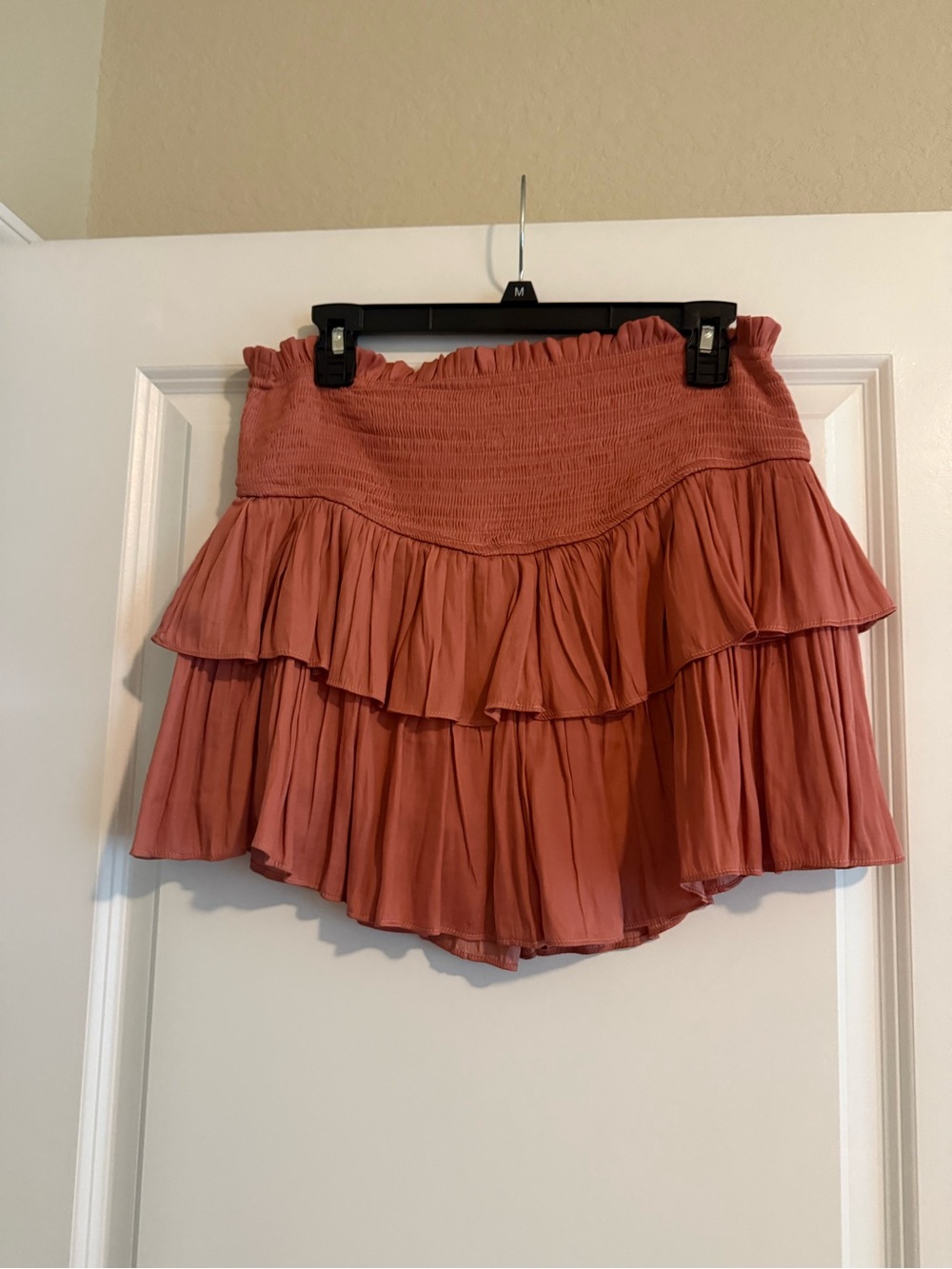 Tiered Ruffle Mini Skirt - Dusty Rose